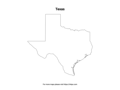 Printable Texas State Outline
