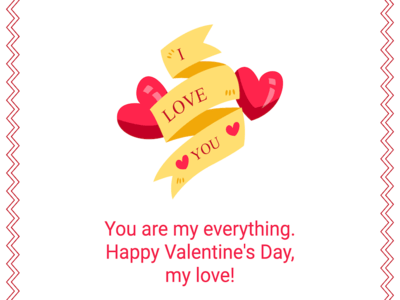 Editable "I Love You" Happy Valentine's Day Card Template