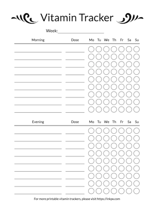 Printable Simple Weekly Vitamin Tracker