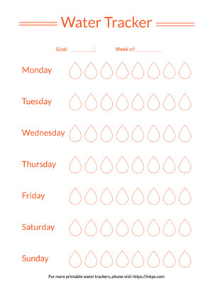 Free Printable Colorful Weekly Water Tracker