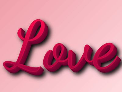 3D Love Text Effect