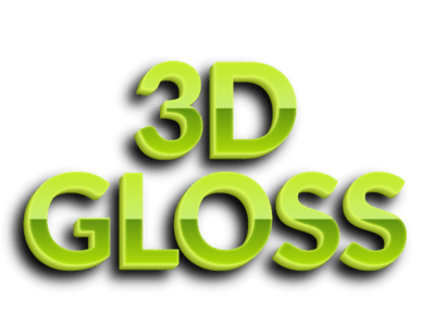 3D Green Gloss Text Effect