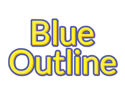 Blue Outline Text Effect