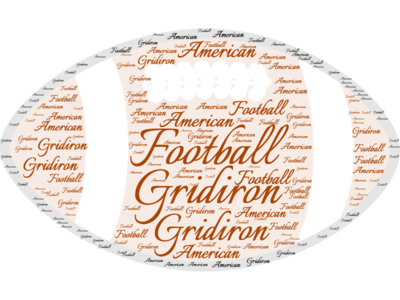American football / Gridiron football / Rugby Word Cloud