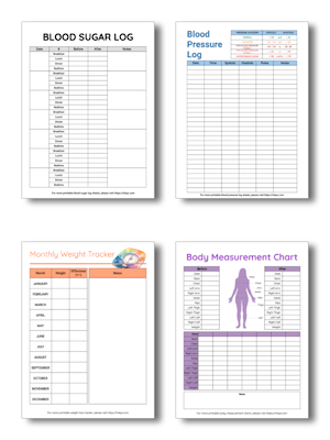 Printable Templates for Your Fitness and Healthy Journey