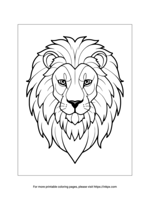 Printable Lion Head Coloring Page