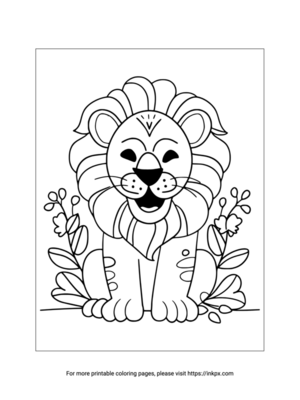 Printable Simple Lion Coloring Sheet