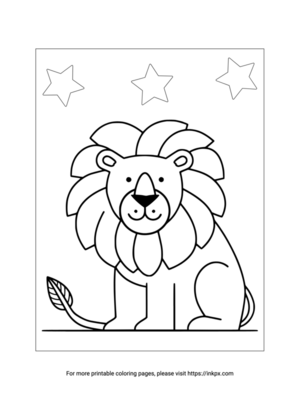 Printable Simple Lion Coloring Page