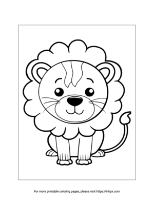 Printable Cartoon Lion Coloring Page