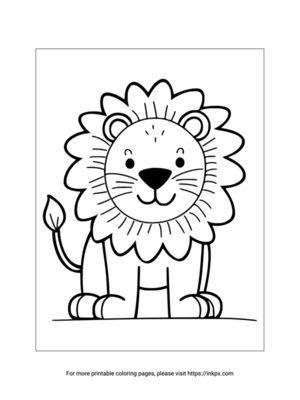 Printable Cute Lion Coloring Sheet