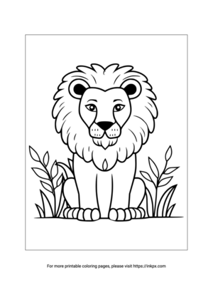 Printable Lion & Tussock Coloring Sheet